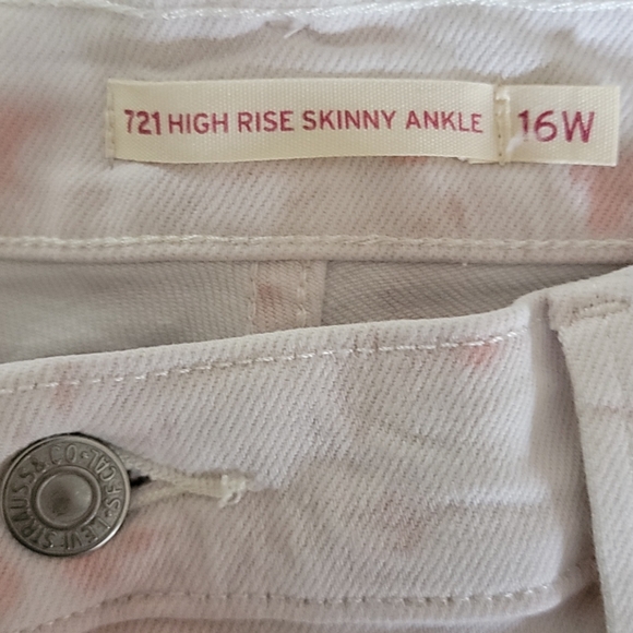 💙HP💙 Levi's High-Rise Rose Overdye Raw Hem Skinny Jeans 16W - Picture 14 of 15